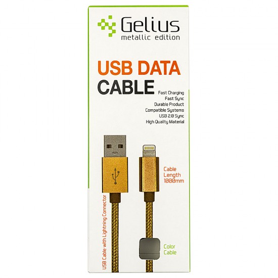 USB Cable Gelius Metallic Edition Apple Lightning Black USB Cable Gelius Metallic Edition Apple Lightning Black