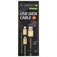USB Cable Gelius Pro Combo 2in1 Micro USB/Lightning Gold USB Cable Gelius Pro Combo 2in1 Micro USB/Lightning Gold