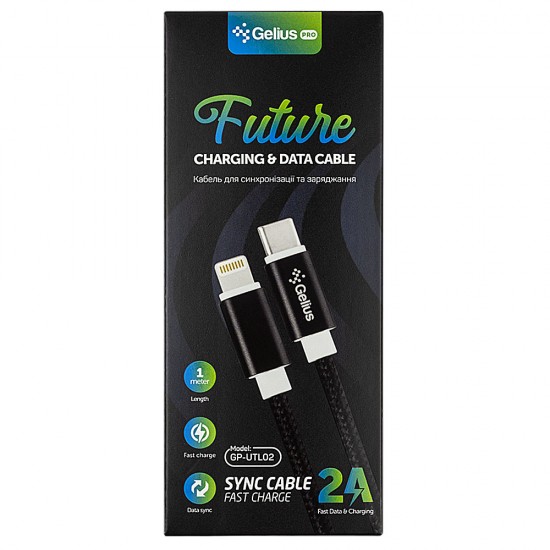USB Cable Gelius Pro Future GP-UTC02 Type-C/Lightning Black 