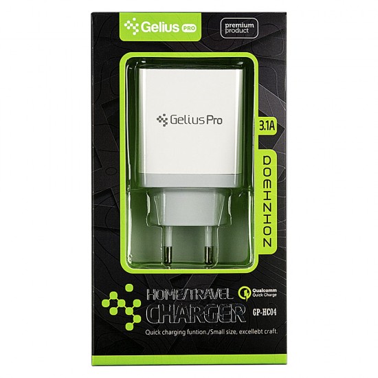 Мережевий зарядний пристрій Gelius Pro Dominion QC3.0 GP-HC04 3 USB 3.1A White Мережевий зарядний пристрій Gelius Pro Dominion QC3.0 GP-HC04 3 USB 3.1A White