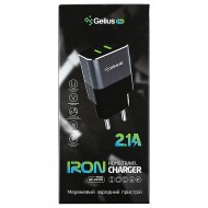 Мережевий зарядний пристрій Gelius Pro Iron GP-HC05 2 USB 2.1A Black/Grey 