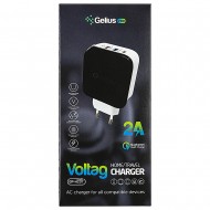 Мережевий зарядний пристрій Gelius Pro Voltag QC GP-HC07 2 USB + Type-C Black/White 
