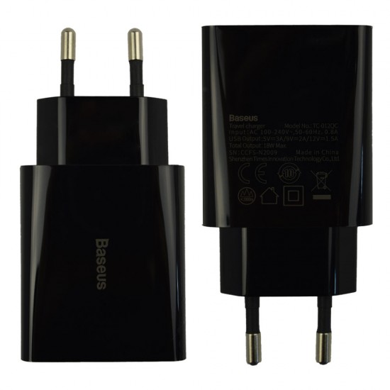 Baseus Speed Mini Singl U Quick Charger 18W Black