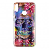 Huawei P Smart 2019 Silicone + PC Case with Picture Skull Girl 