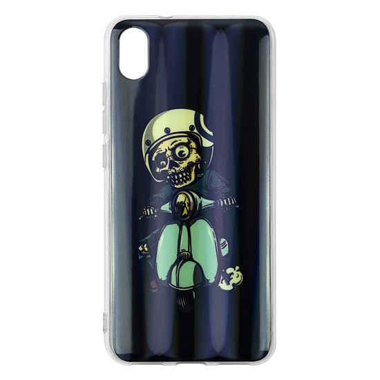 Huawei Y5 2019 Silicone + PC Case with Picture Skeleton 