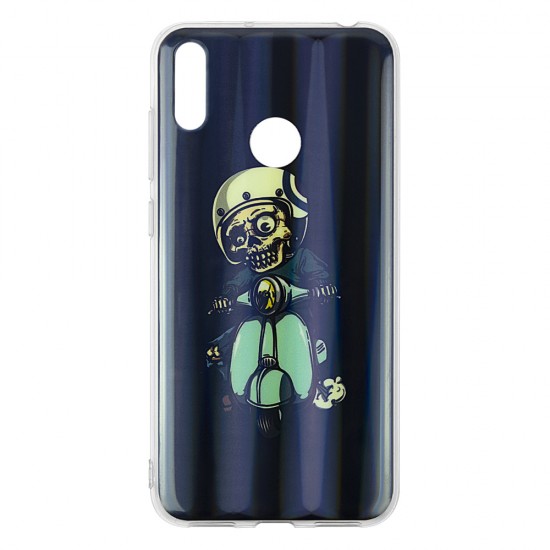 Huawei Y6 2019 Silicone + PC Case with Picture Skeleton 