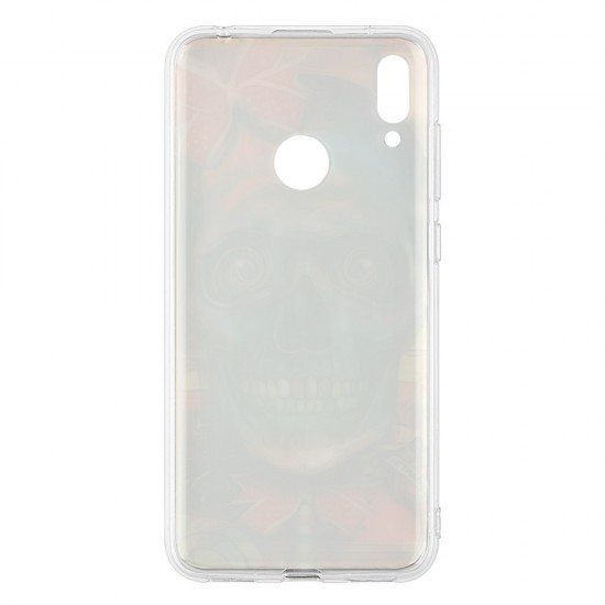 Huawei Y7 2019 Silicone + PC Case with Picture Skull Girl 
