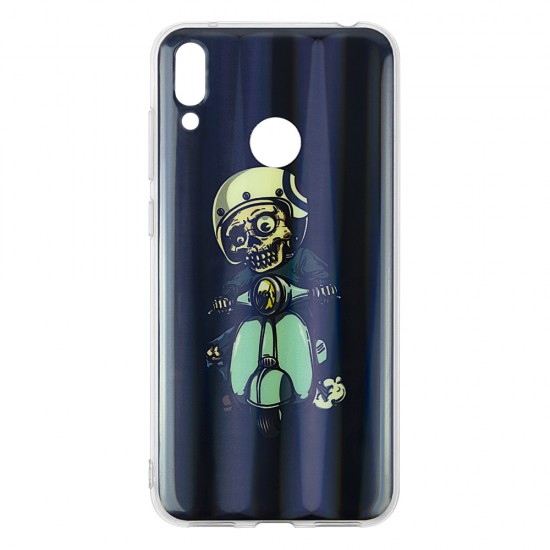 Huawei Y7 2019 Silicone + PC Case with Picture Skeleton Huawei Y7 2019 Silicone + PC Case with Picture Skeleton