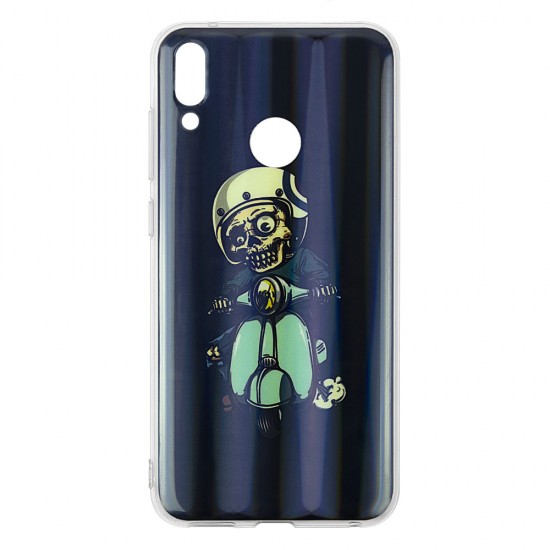 Huawei Y9 2019 Silicone + PC Case with Picture Skeleton 