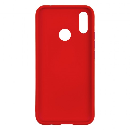Huawei P Smart Plus Silicone Soft Touch Case Colored Buttons Red Huawei P Smart Plus Silicone Soft Touch Case Colored Buttons Red