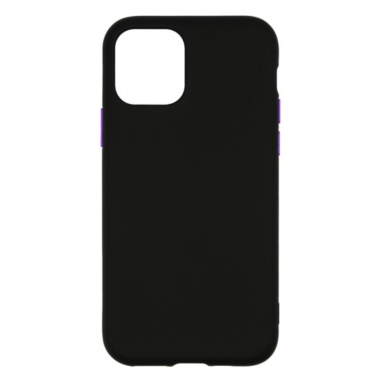 IPhone 11 Pro Silicone Soft Touch Case Colored Buttons Black IPhone 11 Pro Silicone Soft Touch Case Colored Buttons Black