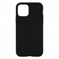 IPhone 11 Pro Max Silicone Soft Touch Case Colored Buttons Black 