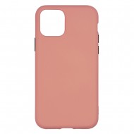 IPhone 11 Pro Max Silicone Soft Touch Case Colored Buttons Pink 