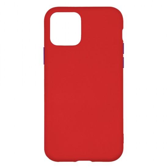 IPhone 11 Pro Max Silicone Soft Touch Case Colored Buttons Red IPhone 11 Pro Max Silicone Soft Touch Case Colored Buttons Red