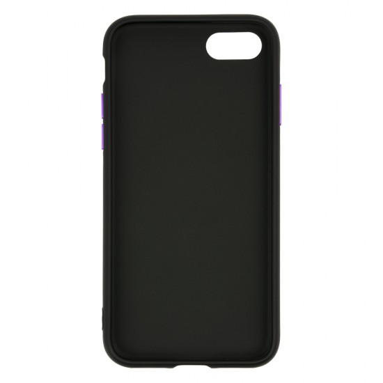 IPhone 7/8 Silicone Soft Touch Case Colored Buttons Black