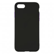 IPhone 7/8 Silicone Soft Touch Case Colored Buttons Black IPhone 7/8 Silicone Soft Touch Case Colored Buttons Black