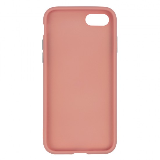 IPhone 7/8 Silicone Soft Touch Case Colored Buttons Pink