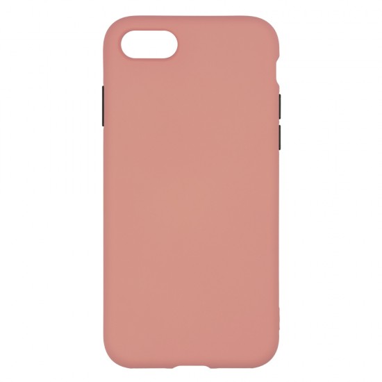 IPhone 7/8 Silicone Soft Touch Case Colored Buttons Pink