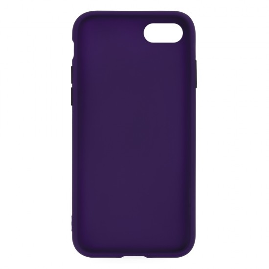 IPhone 7/8 Silicone Soft Touch Case Colored Buttons Purple IPhone 7/8 Silicone Soft Touch Case Colored Buttons Purple