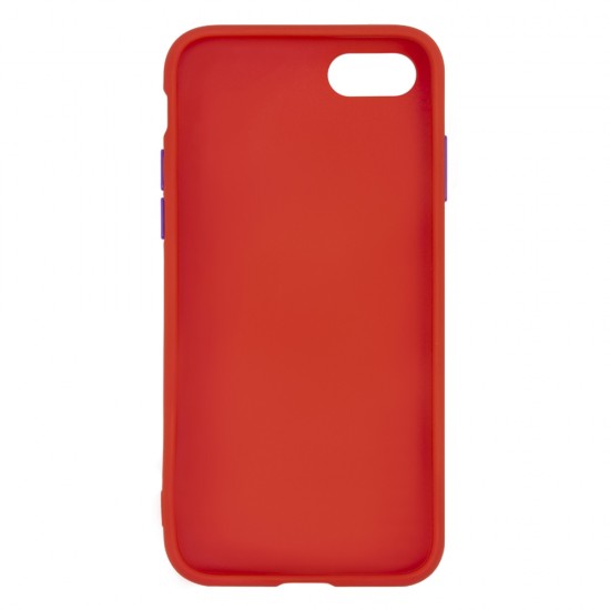 IPhone 7/8 Silicone Soft Touch Case Colored Buttons Red IPhone 7/8 Silicone Soft Touch Case Colored Buttons Red