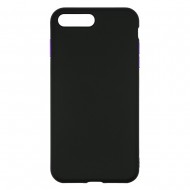 IPhone 7/8 Plus Silicone Soft Touch Case Colored Buttons Black IPhone 7/8 Plus Silicone Soft Touch Case Colored Buttons Black