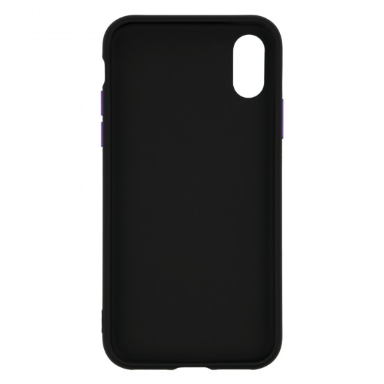 IPhone X/Xs Silicone Soft Touch Case Colored Buttons Black 