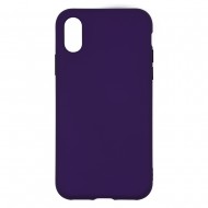 IPhone X/Xs Silicone Soft Touch Case Colored Buttons Purple 