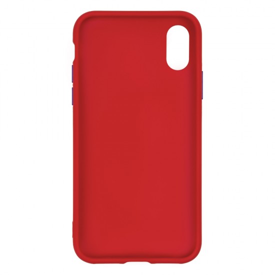 IPhone X/Xs Silicone Soft Touch Case Colored Buttons Red IPhone X/Xs Silicone Soft Touch Case Colored Buttons Red