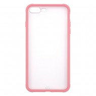 IPhone 7/8 Plus Tranparent Case (PC + TPU) Pink