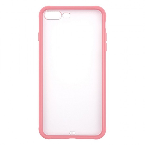 IPhone 7/8 Plus Tranparent Case (PC + TPU) Pink
