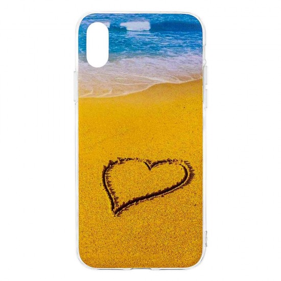 IPhone XR Silicone + PC Case with Picture Beach 