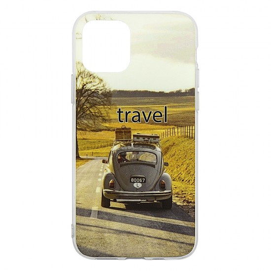 IPhone 11 Silicone + PC Case with Picture Travel 
