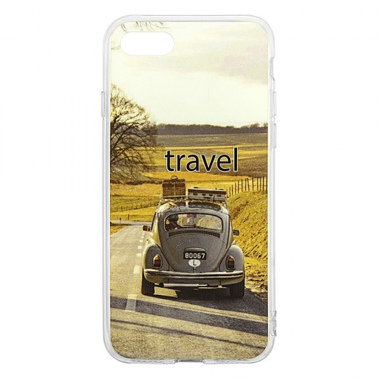 IPhone 7/8 Silicone + PC Case with Picture Travel