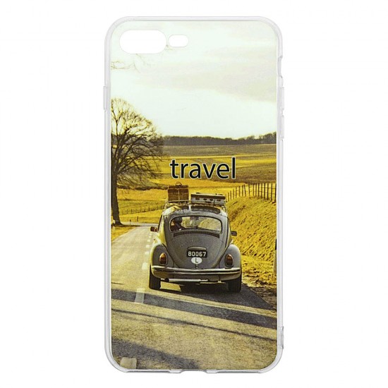 IPhone 7/8 Plus Silicone + PC Case with Picture Travel 