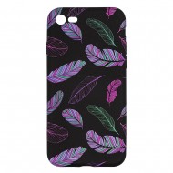 IPhone 7/8 Silicone Case with Picture Black Feathers