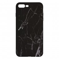 IPhone 7/8 Plus Silicone Case with Picture Black Marble 