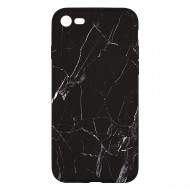 IPhone 7/8 Silicone Case with Picture Black Marble