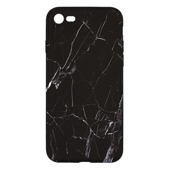 IPhone 7/8 Silicone Case with Picture Black Marble