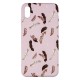 IPhone XR Silicone Case with Picture Pink Feathers 