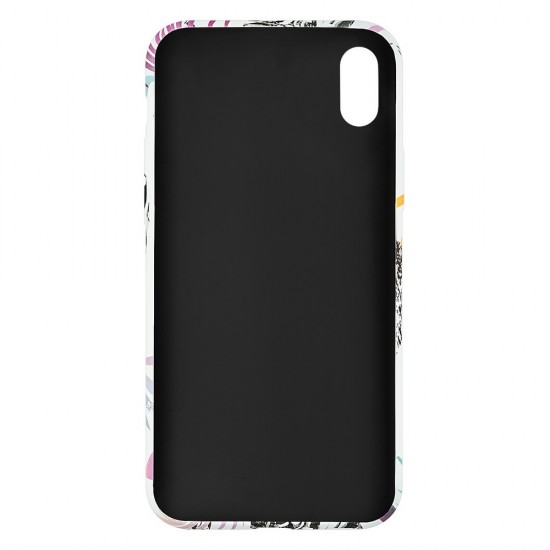 IPhone XR Silicone Case with Picture White Leaves 