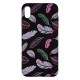 IPhone XS Max Silicone Case with Picture Black Feathers 