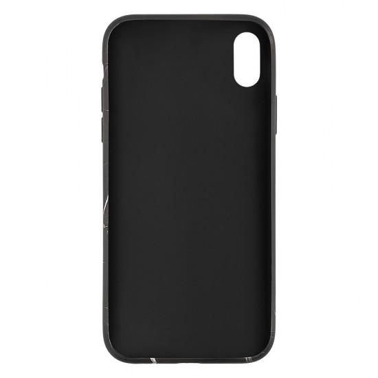 IPhone XS Max Silicone Case with Picture Black Marble 