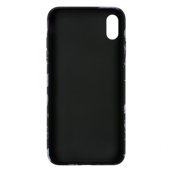 IPhone X/Xs Silicone Case with Picture Black Feathers 