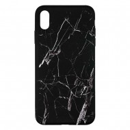 IPhone X/Xs Silicone Case with Picture Black Marble 