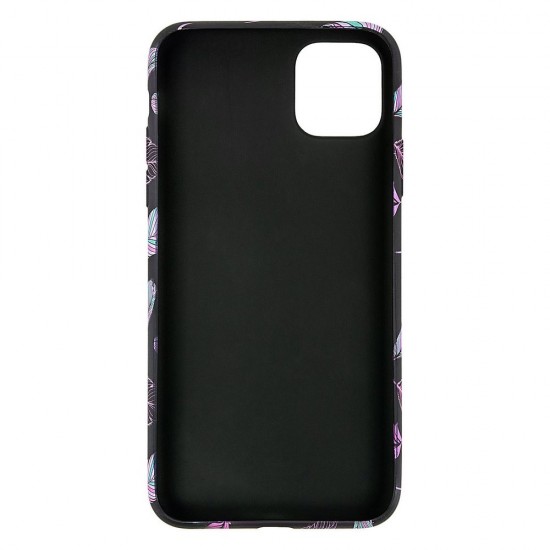 IPhone 11 Silicone Case with Picture Black Feathers 