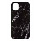 IPhone 11 Silicone Case with Picture Black Marble 