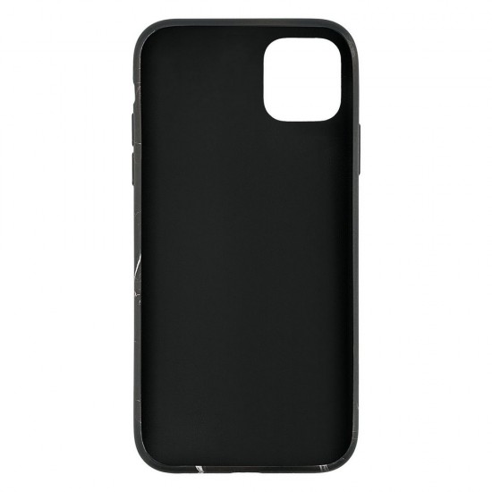 IPhone 11 Silicone Case with Picture Black Marble 