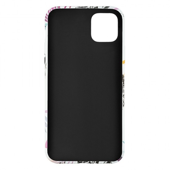IPhone 11 Silicone Case with Picture White Leaves 