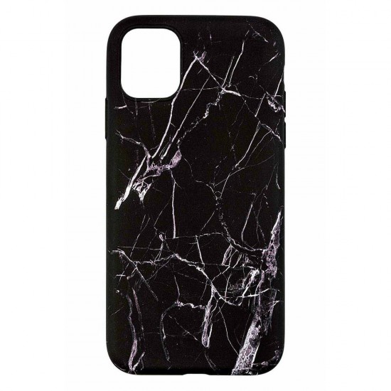 IPhone 11 Pro Max Silicone Case with Picture Black Marble 