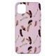 IPhone 11 Pro Silicone Case with Picture Pink Feathers 